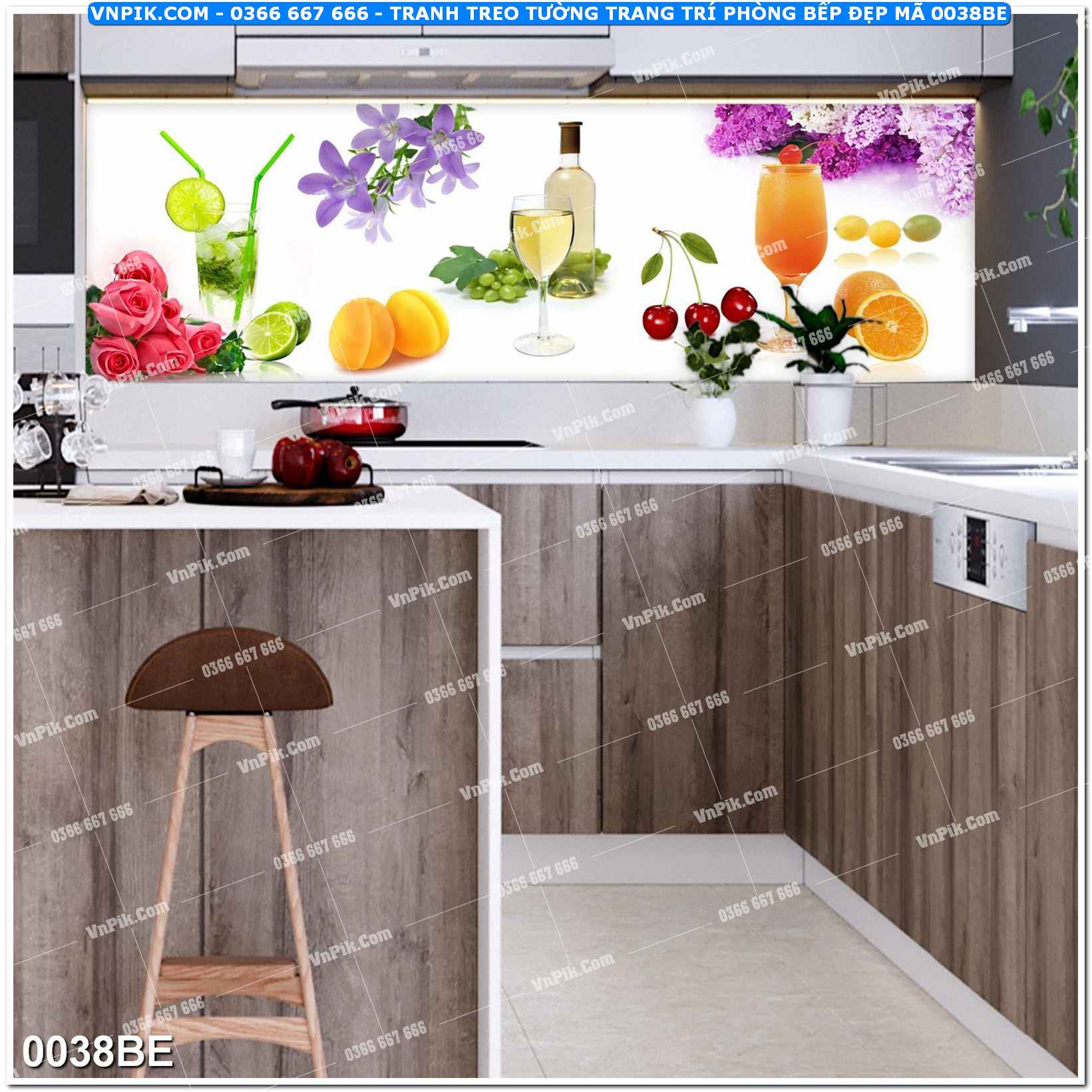 Tranh treo tường trang trí phòng bếp đẹp mã 0038BE