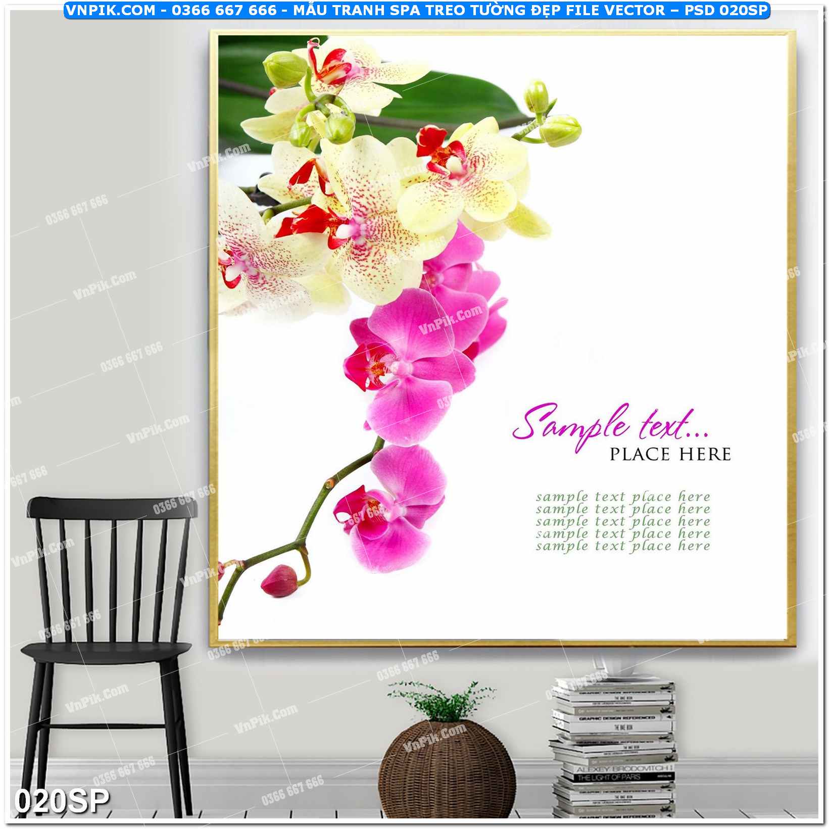 Mẫu tranh spa treo tường đẹp file vector – psd mẫu 020SP