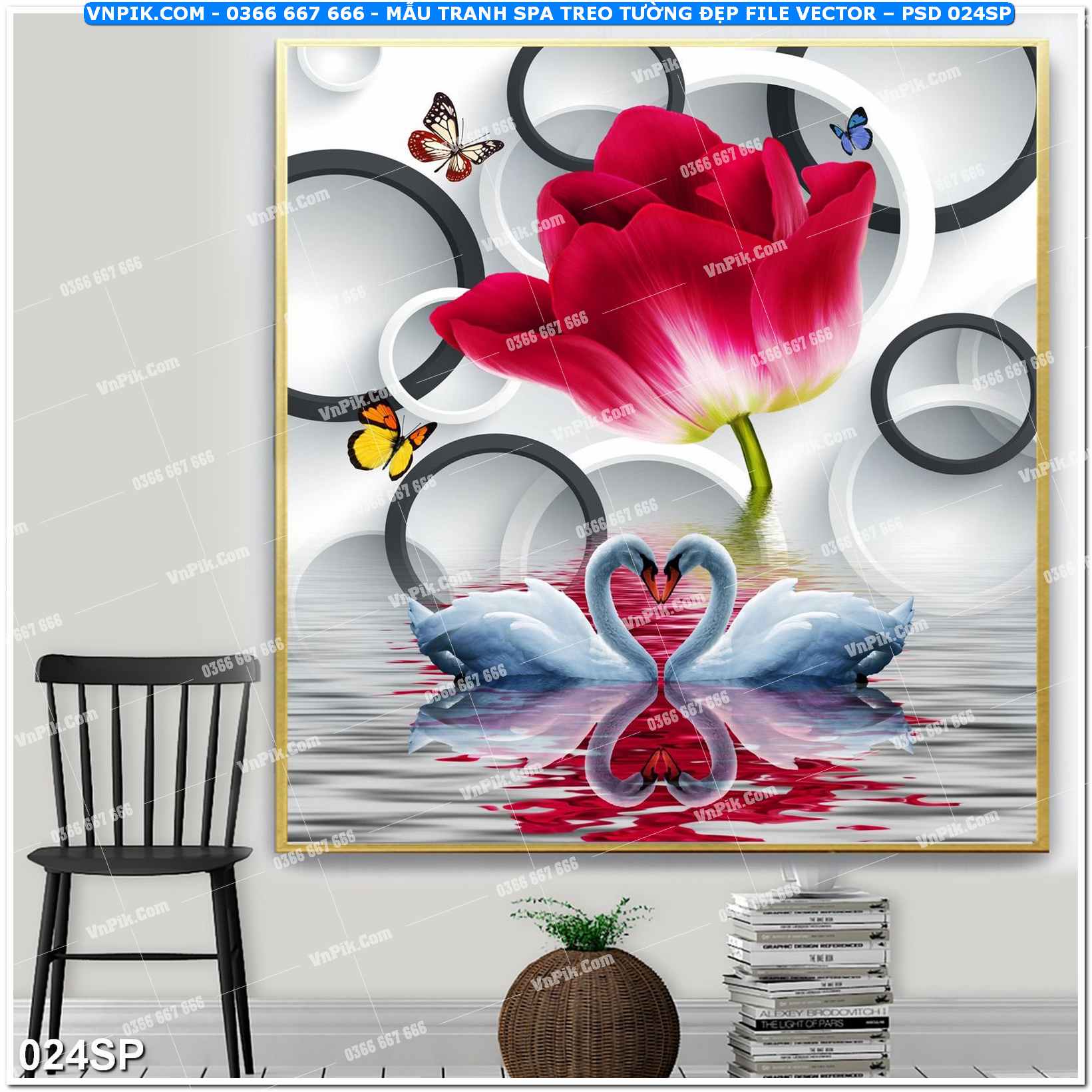 Mẫu tranh spa treo tường đẹp file vector – psd mẫu 024SP