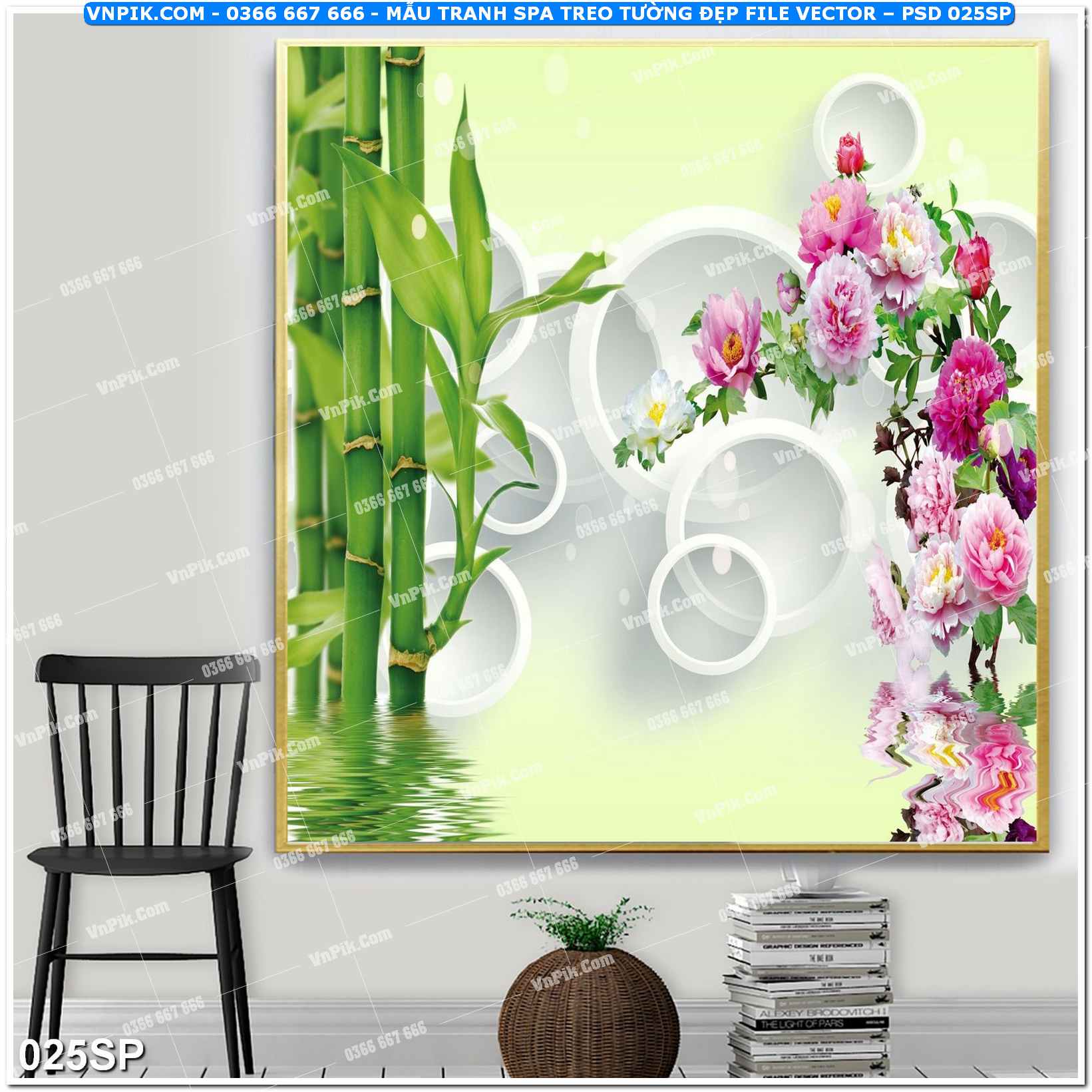 Mẫu tranh spa treo tường đẹp file vector – psd mẫu 025SP