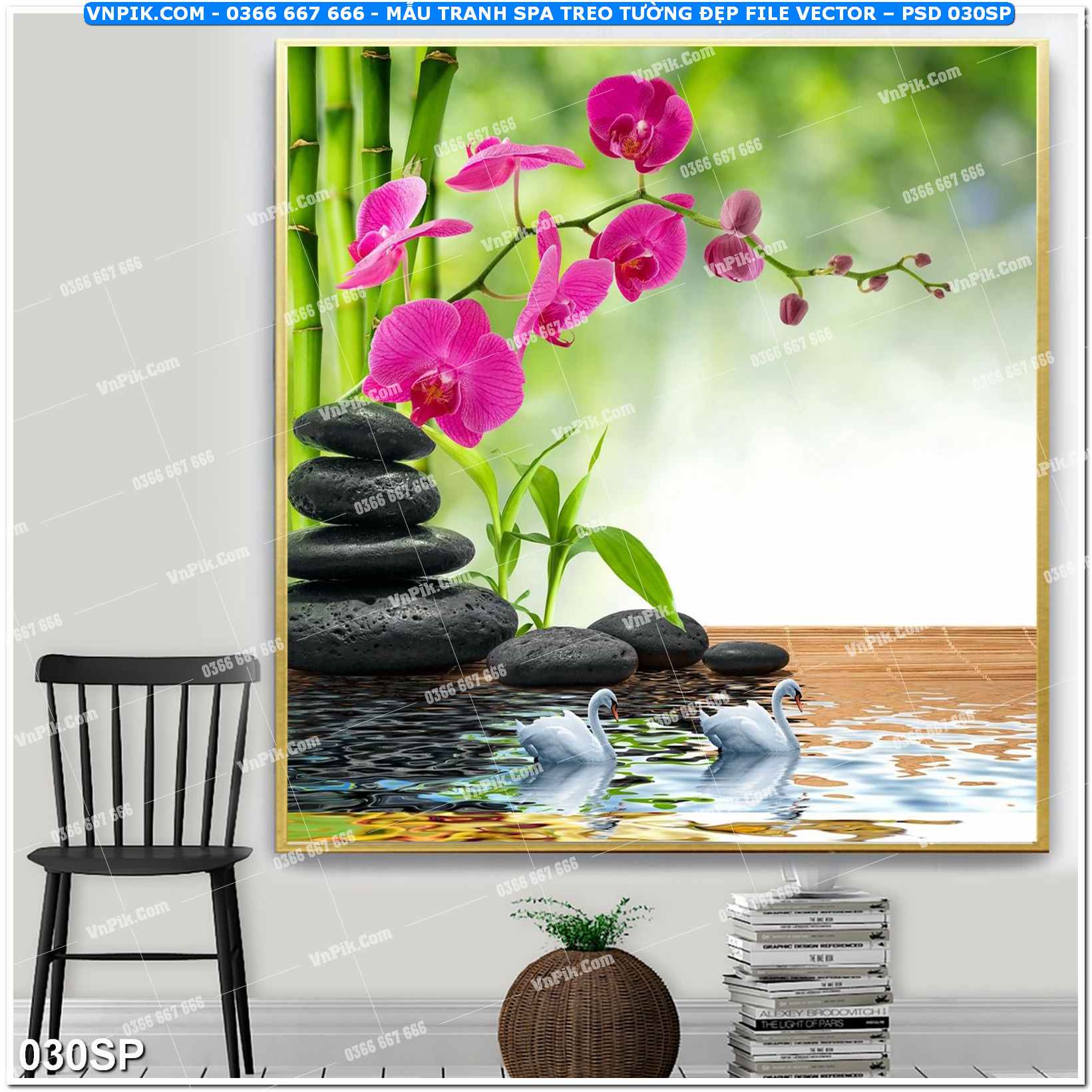 Mẫu tranh spa treo tường đẹp file vector – psd mẫu 030SP