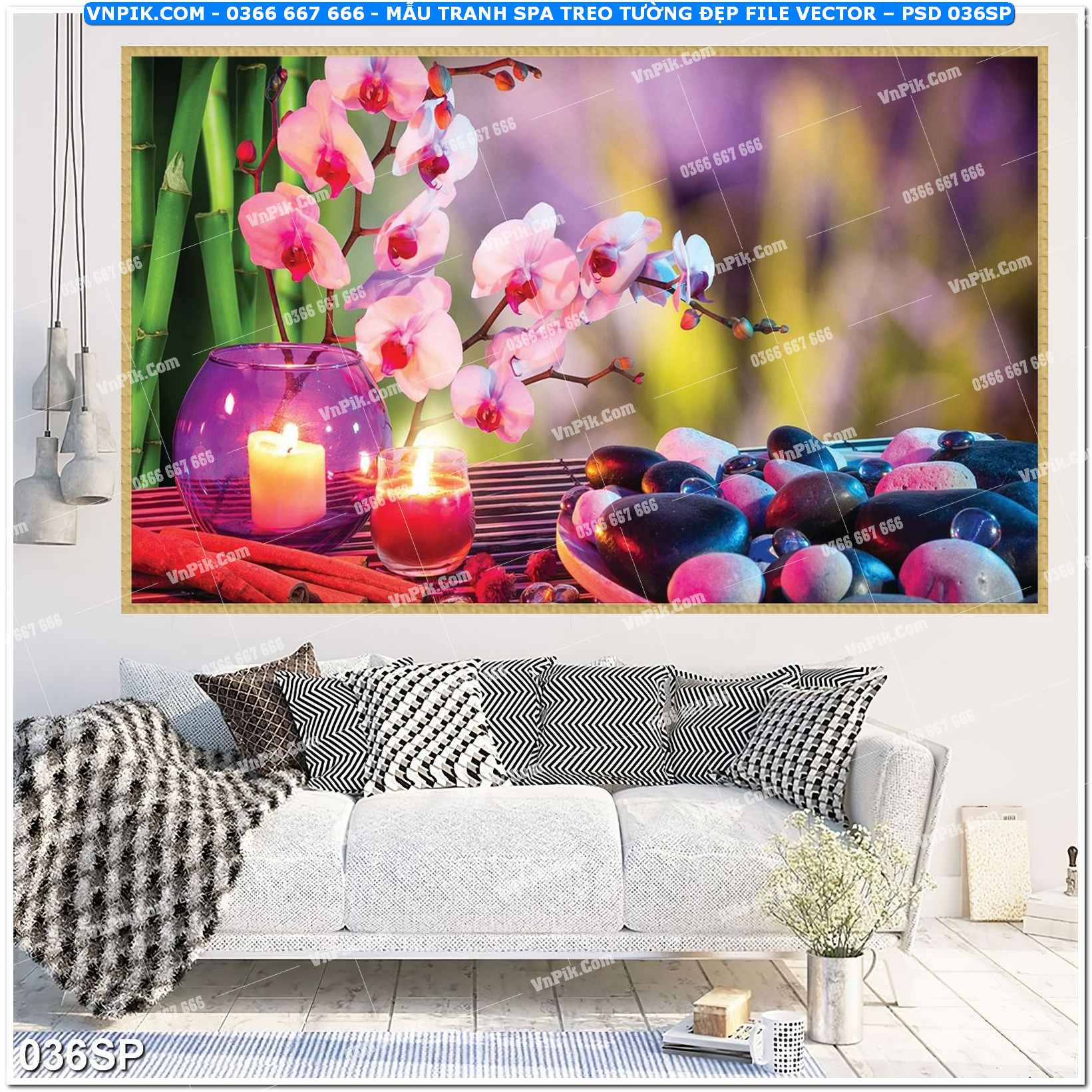 Mẫu tranh spa treo tường đẹp file vector – psd mẫu 036SP