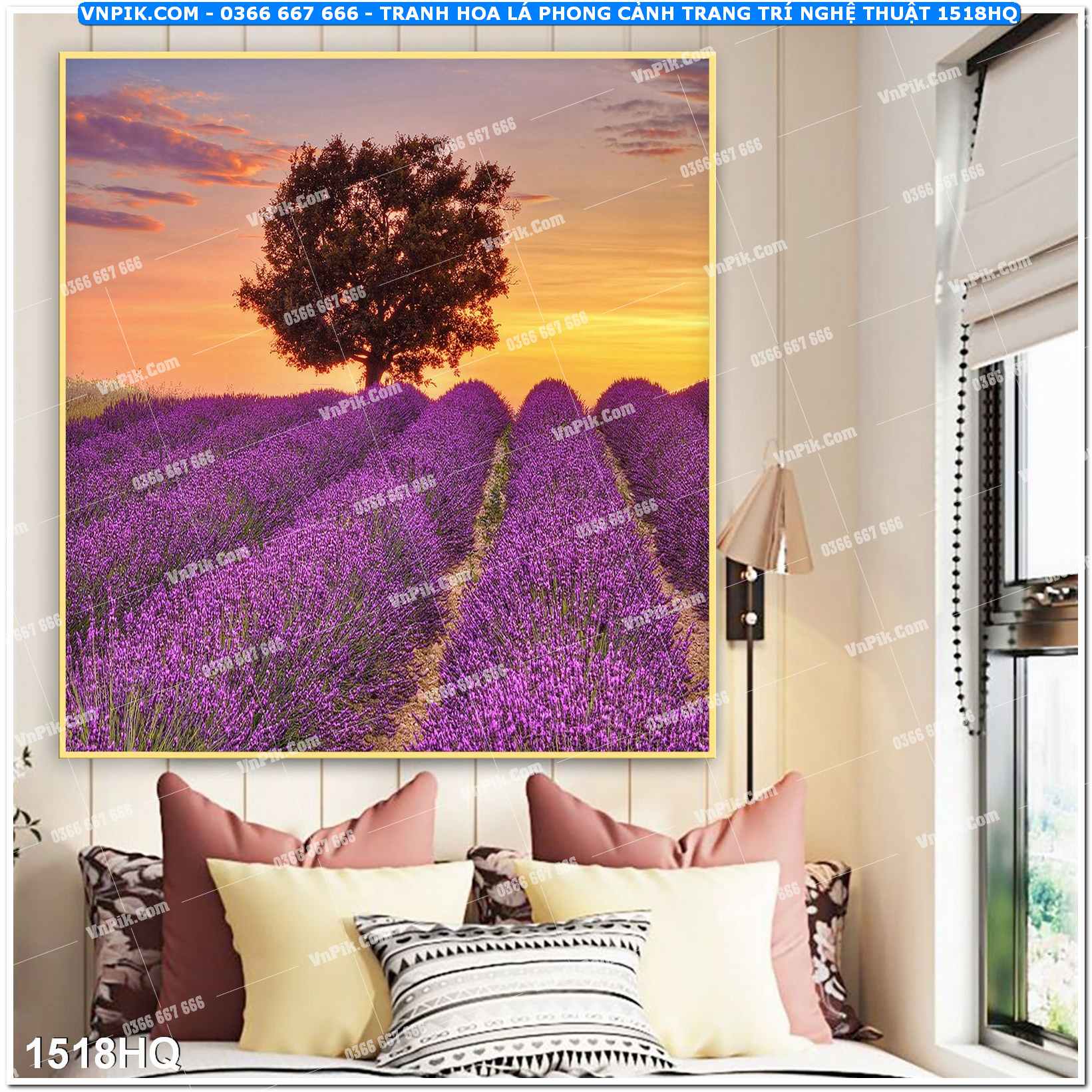 Tranh hoa lá phong cảnh trang trí nghệ thuật 1518HQ