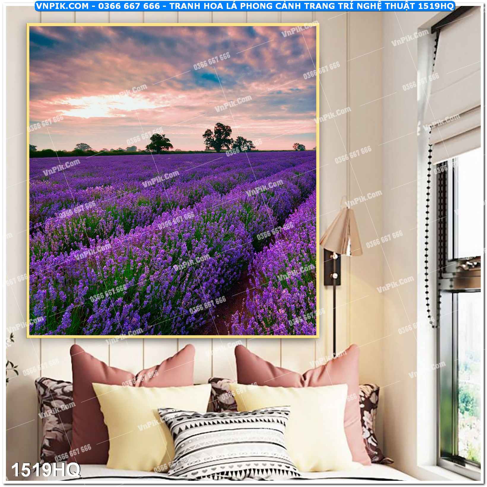 Tranh hoa lá phong cảnh trang trí nghệ thuật 1519HQ