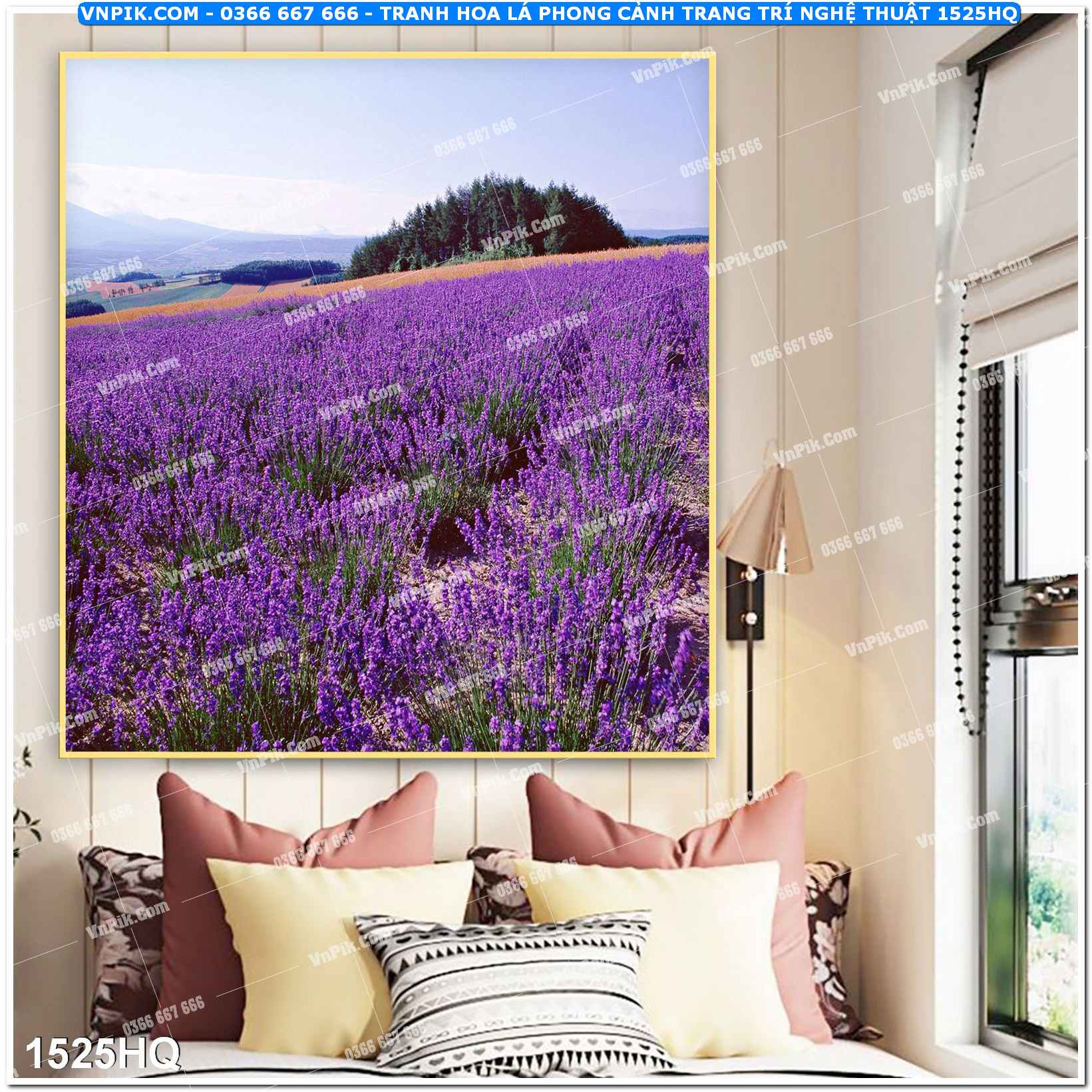 Tranh hoa lá phong cảnh trang trí nghệ thuật 1525HQ