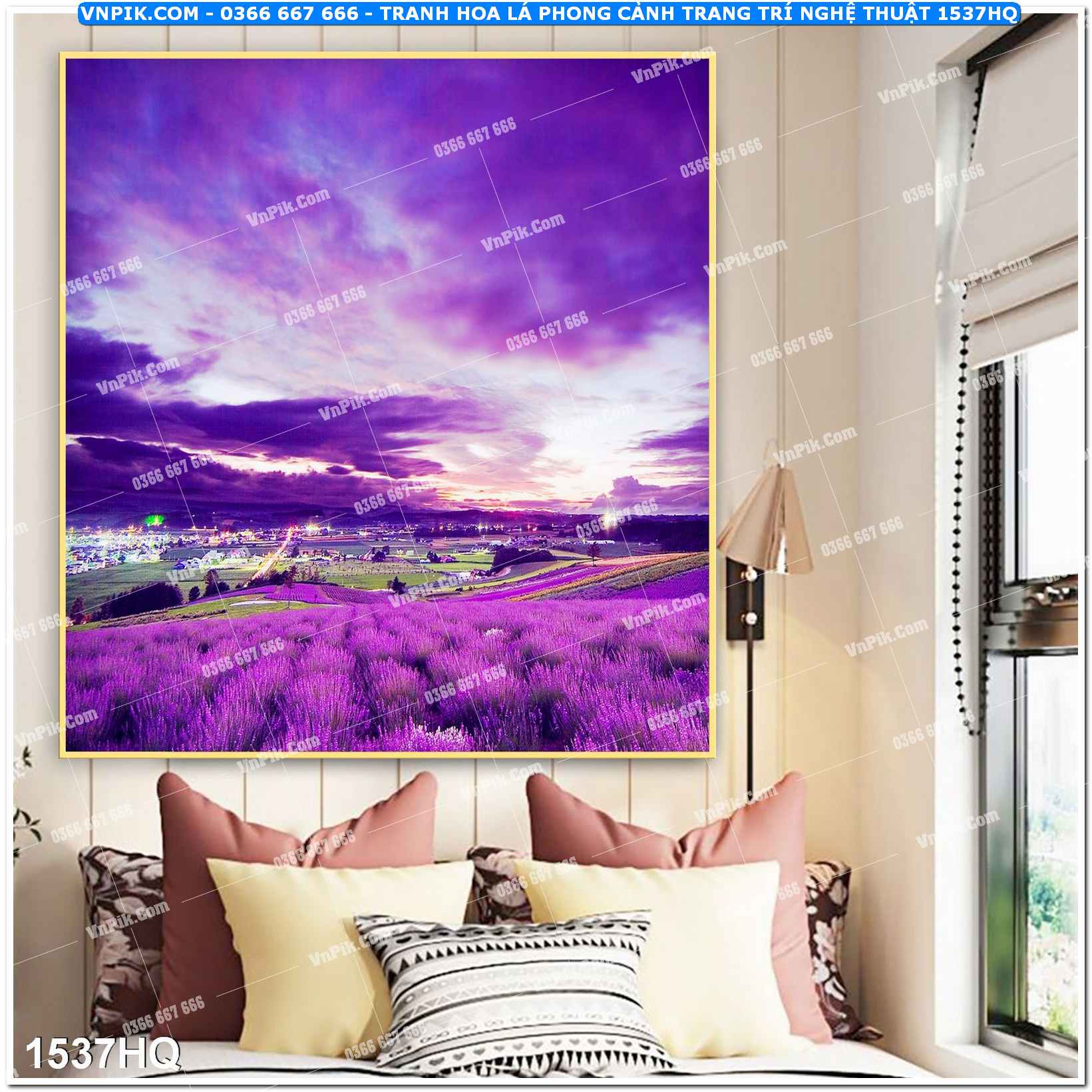 Tranh hoa lá phong cảnh trang trí nghệ thuật 1537HQ