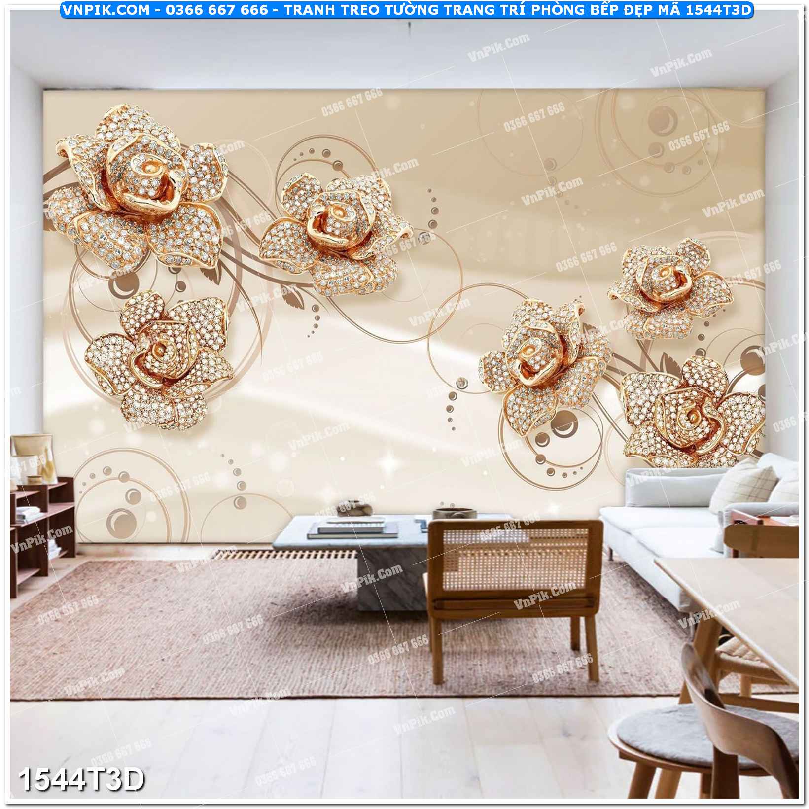 Trah Treo Tường – Tranh 3D Hiện Đại 1544T3D
