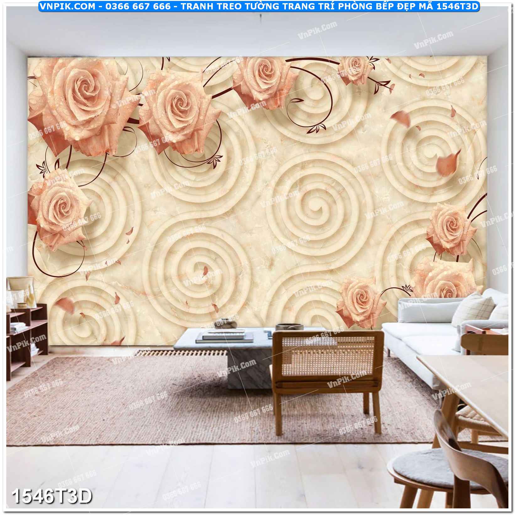 Trah Treo Tường – Tranh 3D Hiện Đại 1546T3D