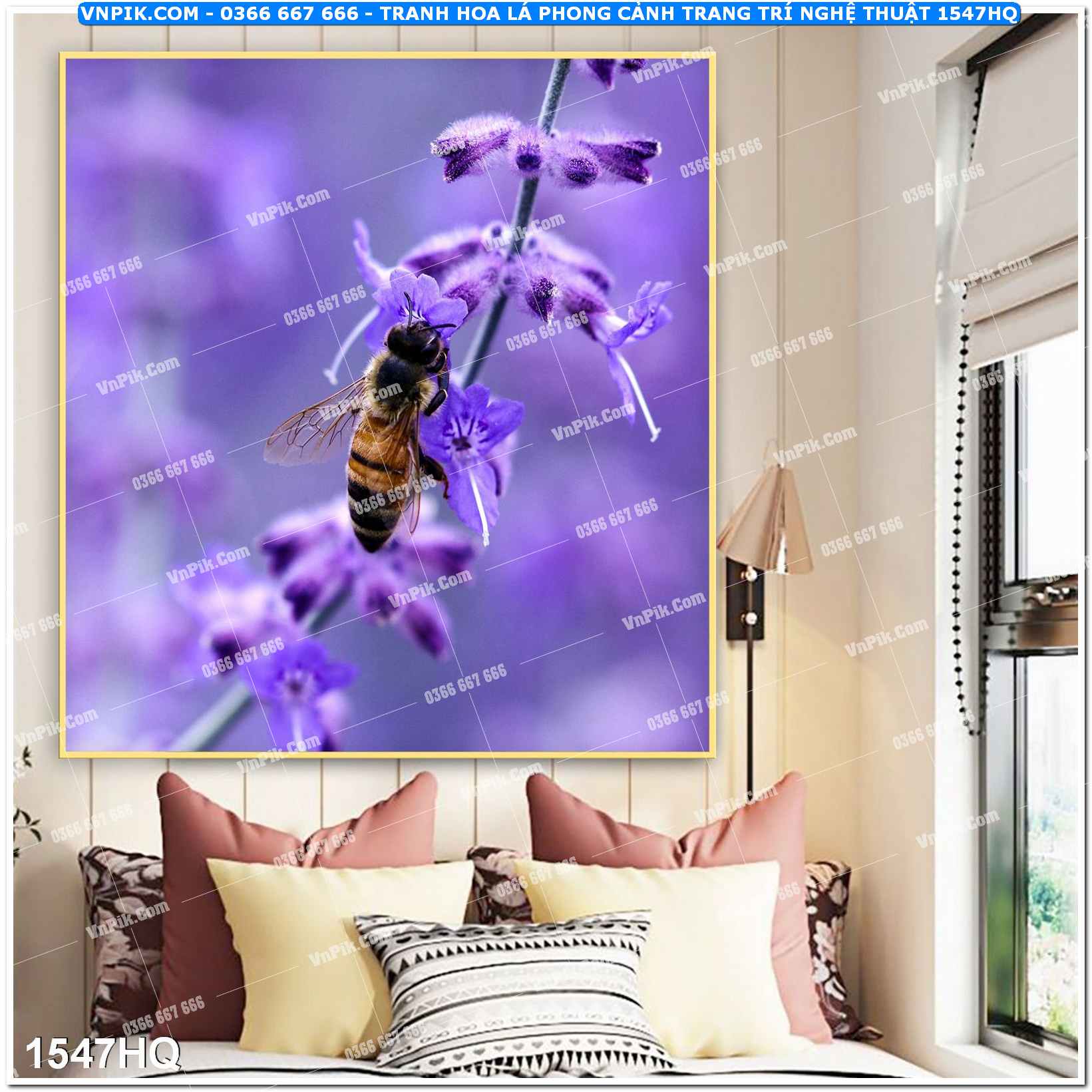 Tranh hoa lá phong cảnh trang trí nghệ thuật 1547HQ