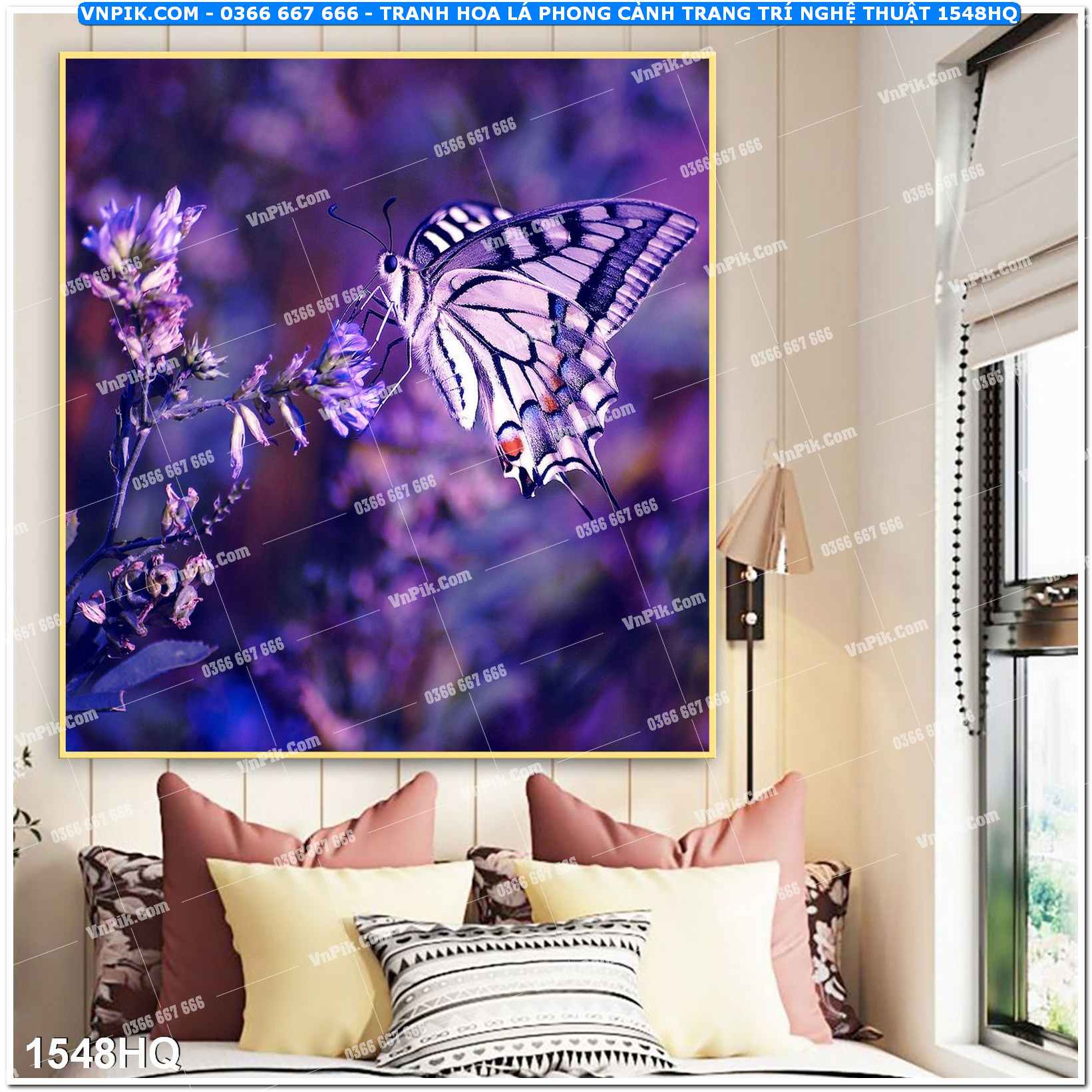 Tranh hoa lá phong cảnh trang trí nghệ thuật 1548HQ