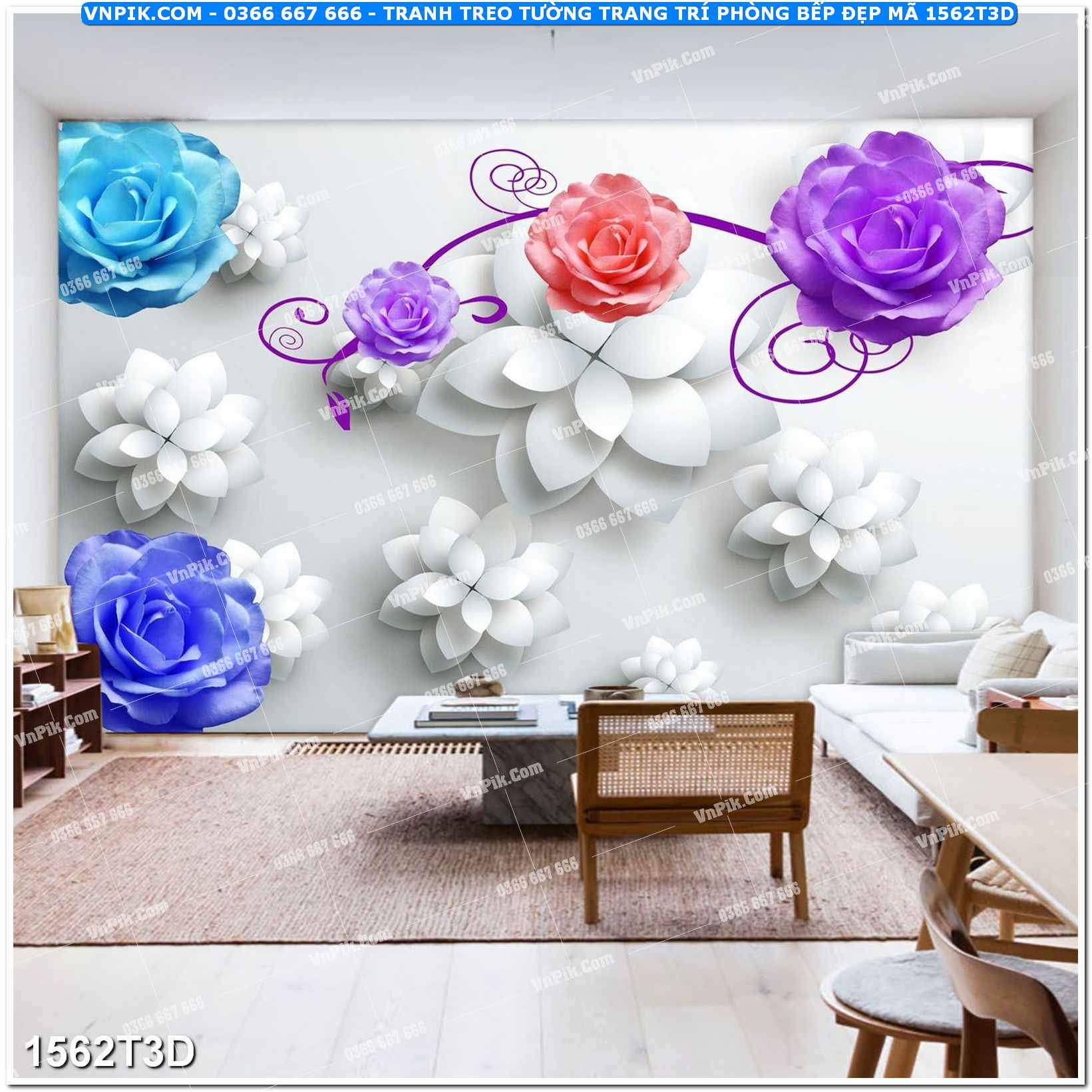 Trah Treo Tường – Tranh 3D Hiện Đại 1562T3D