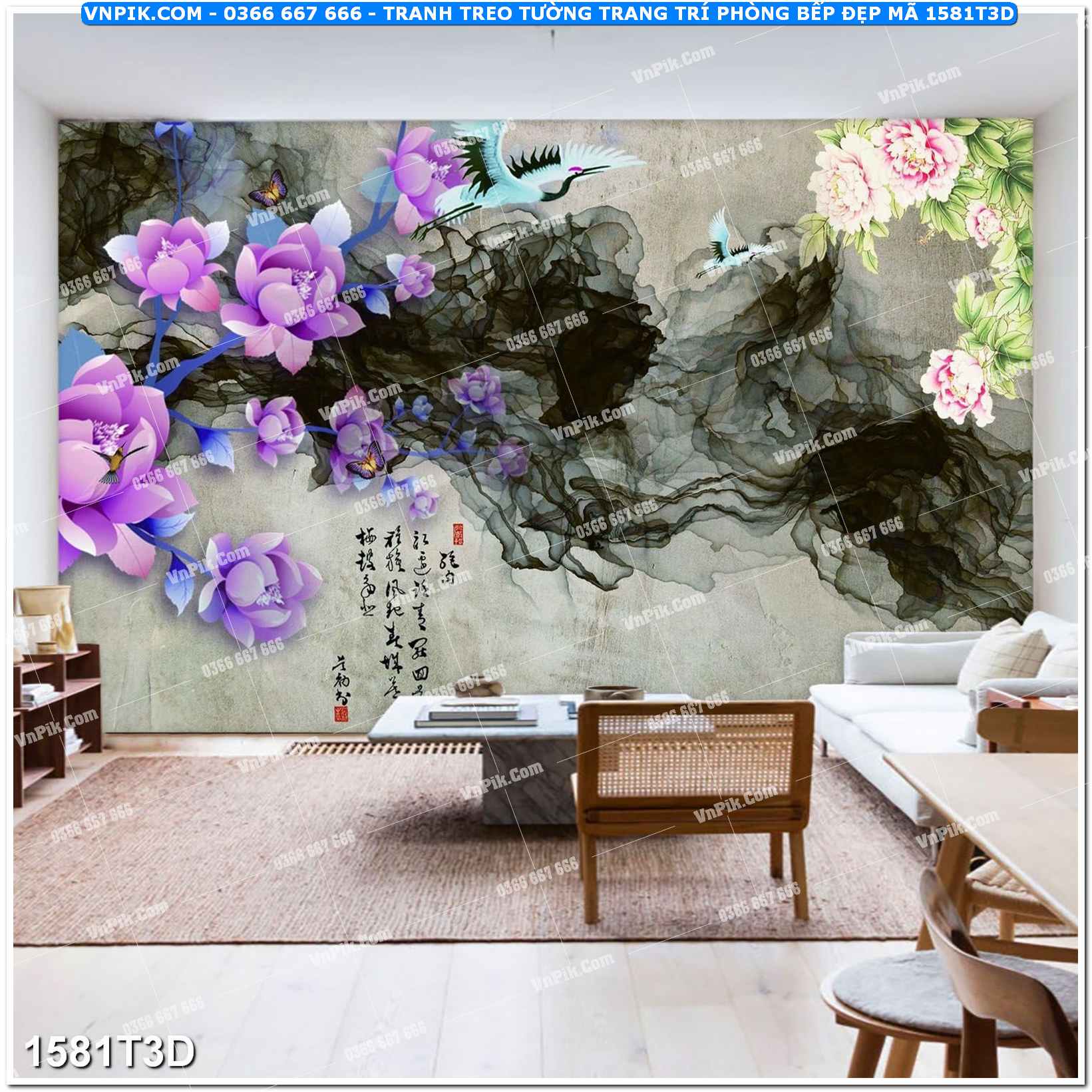 Trah Treo Tường – Tranh 3D Hiện Đại 1581T3D