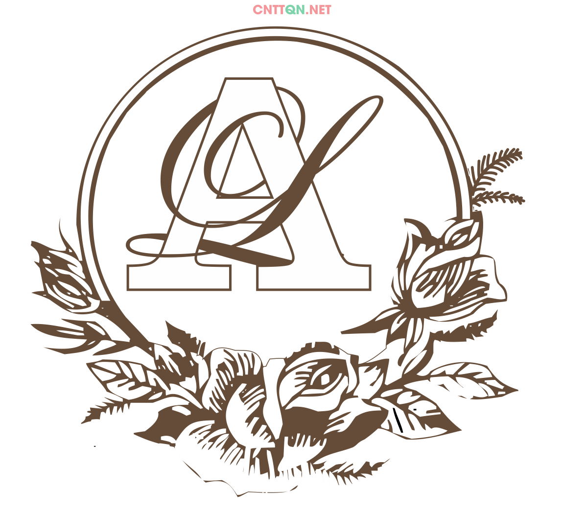 Chữ lồng ghép đôi "A&L" Wedding file CDR