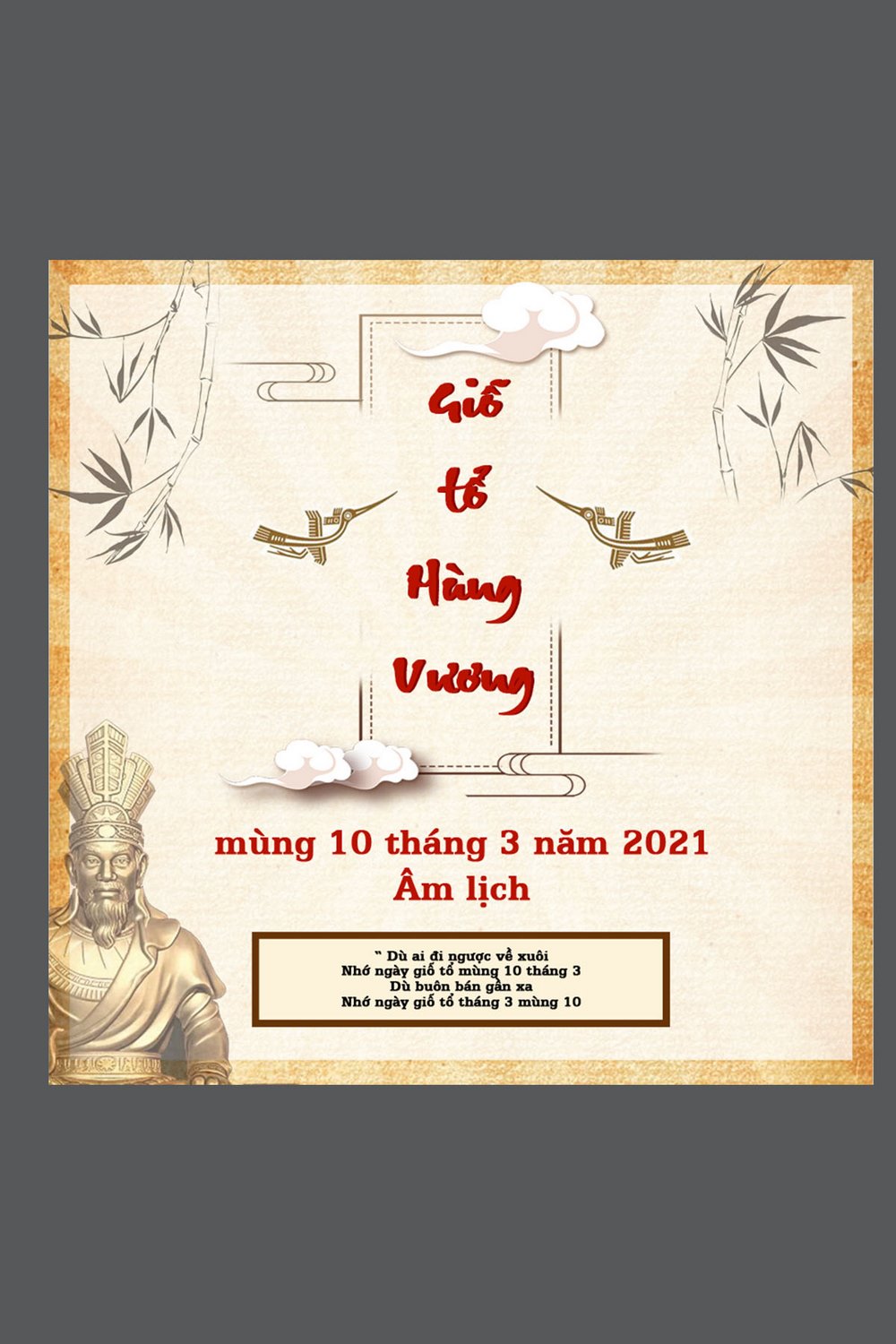Poster ngày Lễ Giỗ Tổ Hùng Vương 10 tháng 3 file PSD 44