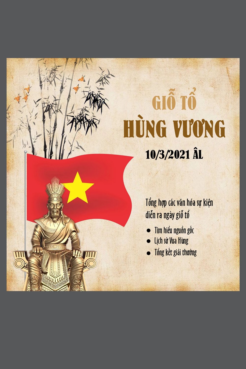 Poster ngày Lễ Giỗ Tổ Hùng Vương 10 tháng 3 file PSD 42