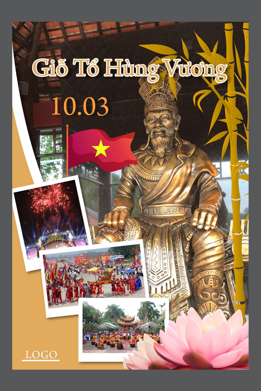 Poster ngày Lễ Giỗ Tổ Hùng Vương 10 tháng 3 file AI 26