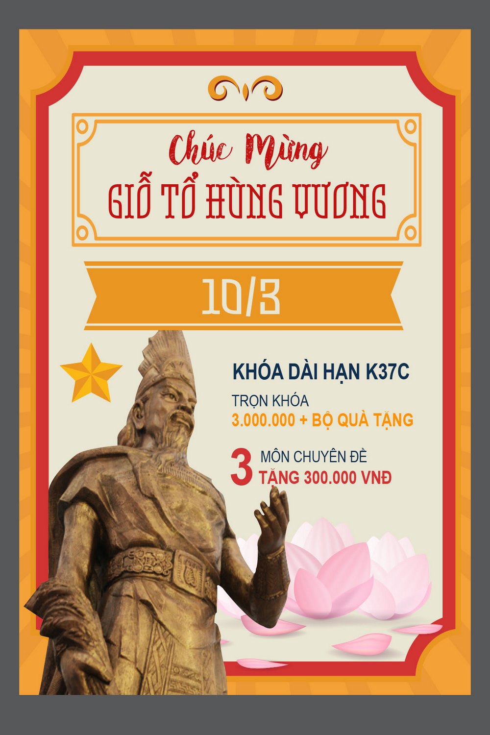 Poster ngày Lễ Giỗ Tổ Hùng Vương 10 tháng 3 file AI 27