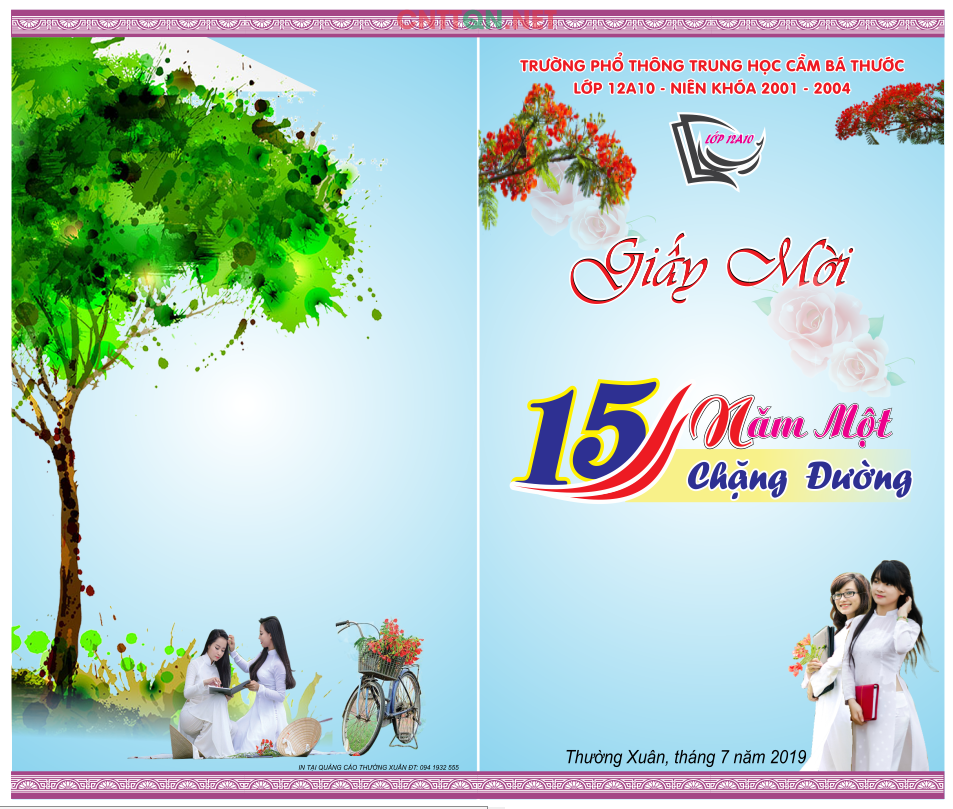 Giấy mời họp lớp 15 năm một chặng đường file CDR