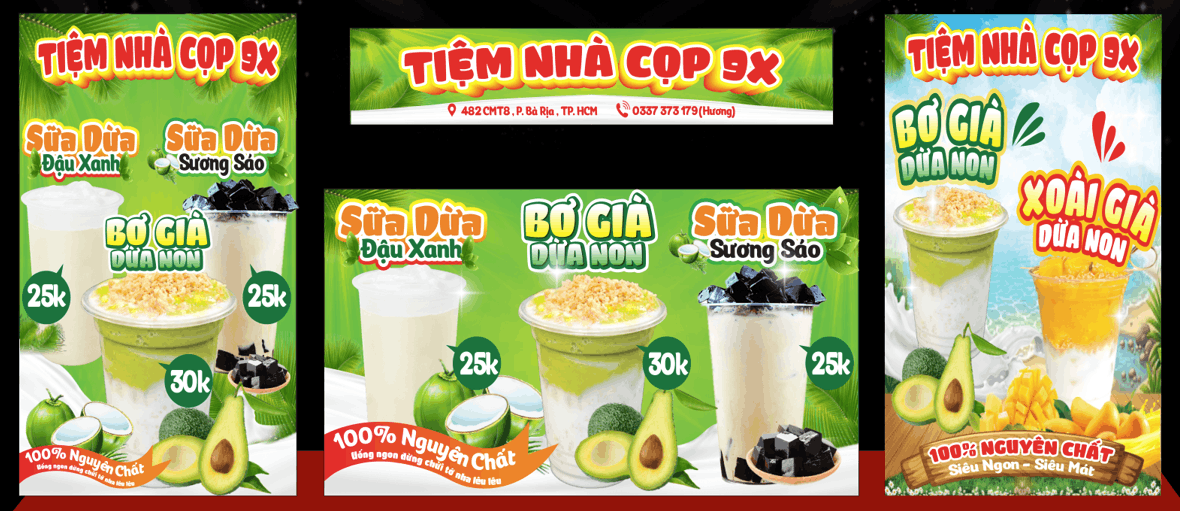 Bảng biển Tiệm nhà Cọp 9x - trà sữa đồ uống