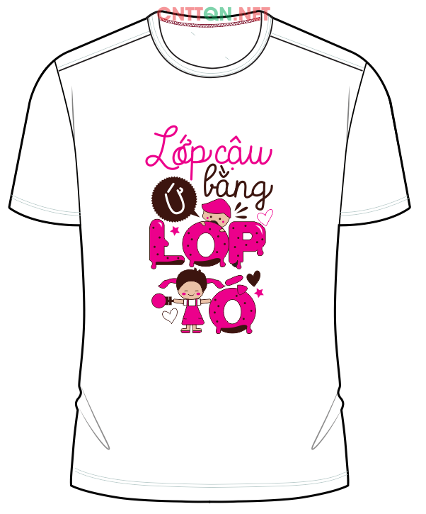 Mẫu in áo lớp "Lớp cậu ứ bằng lớp tớ" file CorelDRAW