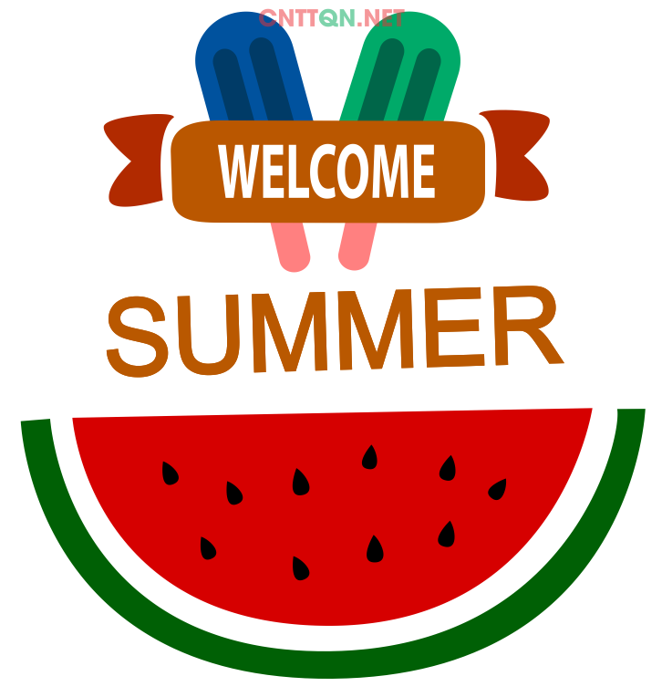 Mẫu áo thun mùa hè "Welcome summer" file CDR